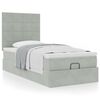vidaXL Ottoman-Bett mit Matratzen Hellgrau 90x190 cm Samt
