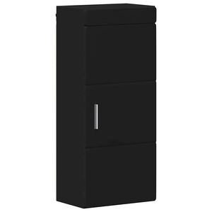 vidaXL Badezimmer-Wandschrank mit T&uuml;r TULUM Schwarz 37 x 24,5 x 86 cm