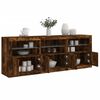 vidaXL Sideboard mit LED-Leuchten Räuchereiche 181,5x37x67 cm