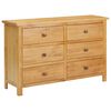 vidaXL Kommode 105x33,5x73 cm Massivholz Eiche