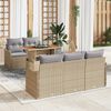 vidaXL Gartensofa-set mit Kissen 6 pcs Beige und Hellgrau Poly-Rattan