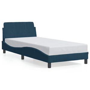 vidaXL Bettgestell mit Kopfteil "Dover" Blau 80x200 cm Samt