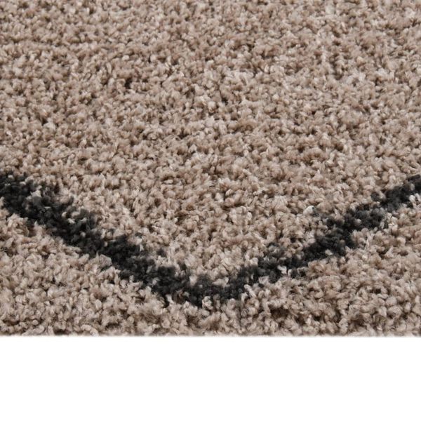 vidaXL Teppich Shaggy Hochflor Beige und Anthrazit 80x150 cm