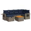 vidaXL 7-tlg. Garten-Sofagarnitur mit Kissen Grau Poly Rattan