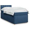 vidaXL Boxspringbett mit Matratze Blau 100x200 cm Stoff