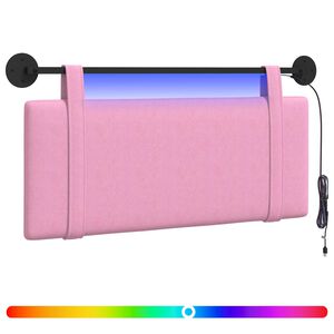 vidaXL H&auml;ngendes Kopfteil Mit LED Licht Rosa Stoff