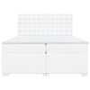 vidaXL Boxspringbett mit Matratze Weiß 200x200 cm Kunstleder