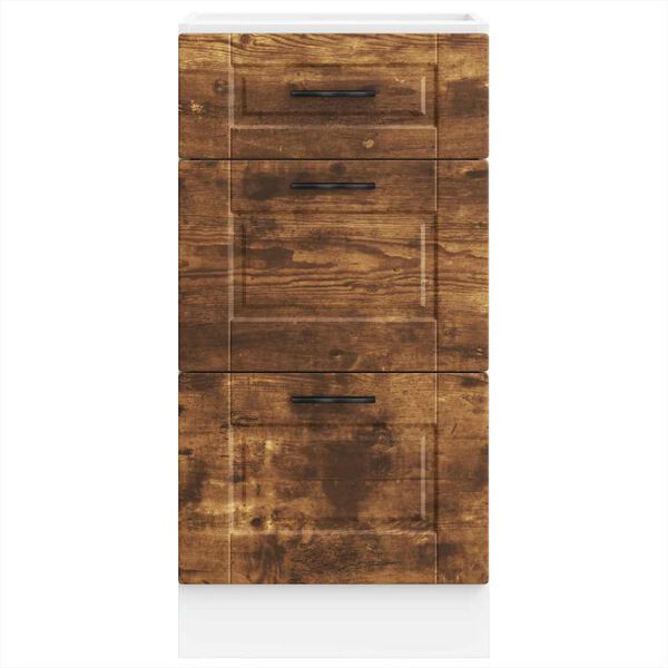 vidaXL K&uuml;chenunterschrank Porto R&auml;uchereiche Holzwerkstoff