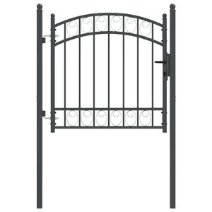 vidaXL Zauntor EMMEN 100 x 100 cm Pulverbeschichteter Stahl Grau