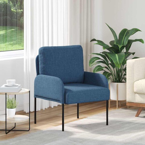 vidaXL Sofas mit Kissen 55cm Blau Sperrholz