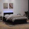 vidaXL Boxspringbett mit Matratze & LED Schwarz 120x210 cm Samt