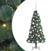 vidaXL K&uuml;nstlicher vorbeleuchteter Weihnachtsbaum mit Kugelset Gr&uuml;n