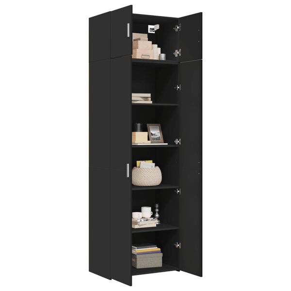 vidaXL Hochschrank Schwarz 70x42,5x225 cm Holzwerkstoff