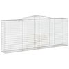 vidaXL Gabionen mit Hochbogen 4 Stk. 400x50x160/180cm Verzinktes Eisen