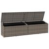 vidaXL Garten-Auflagenbox Grau 220x50x58 cm Poly Rattan