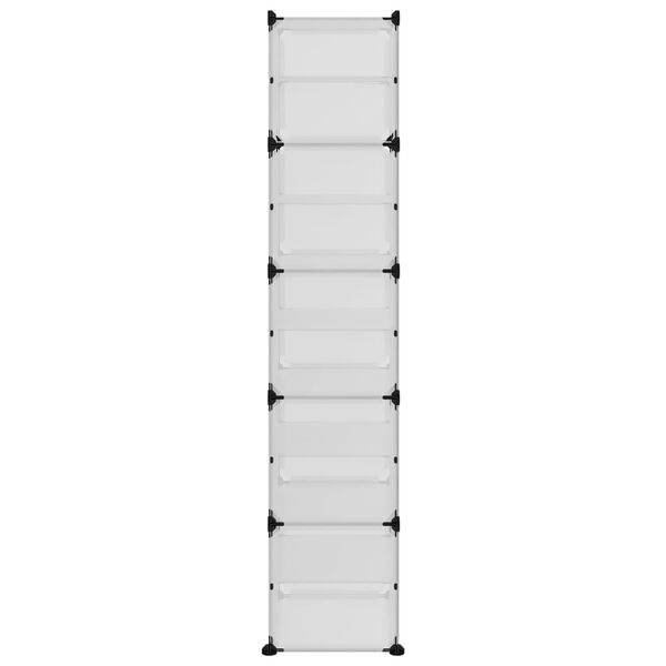 vidaXL Schuhregal Transparent 44x31,5x153,5 cm PP