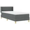 vidaXL Boxspringbett mit Matratze Dunkelgrau 80 x 200 cm Stoff