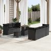 vidaXL Garten-Sofa-Set mit Kissen mit Speicher 10 pcs Schwarz