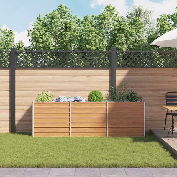 vidaXL Garten-Hochbeet 240x40x77 cm Verzinkter Stahl Silbern