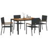 vidaXL Garten Essgruppe 5 pcs Schwarz Poly-Rattan