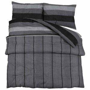 vidaXL Bettw&auml;sche-Set Dunkelgrau 200x200 cm Baumwolle