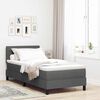 vidaXL Boxspringbett mit Matratze Dunkelgrau 100 x 200 cm Stoff