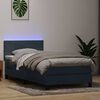 vidaXL Boxspringbett mit Matratze & LED Dunkelgrau 90x220 cm Samt