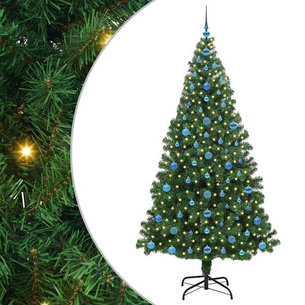 vidaXL Künstlicher Weihnachtsbaum mit 300 LEDs mit Ständer Grün 210 cm