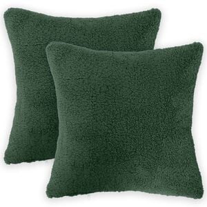 vidaXL Kissenbezug 2 pcs HEERLEN Dunkelgr&uuml;n 30 x 30 cm Boucl&eacute;