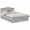 vidaXL Bettrahmen Sonoma-Grau 140 x 200 cm Ingenieurs Holz