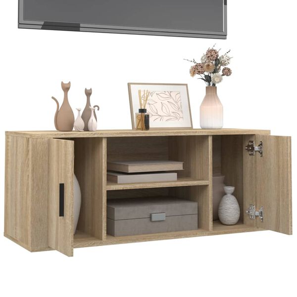 vidaXL TV-Schrank Sonoma-Eiche 100x35x40 cm Holzwerkstoff