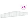 vidaXL Gabionen mit Hochbogen 4 Stk. 400x30x40/60 cm Verzinktes Eisen