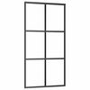 vidaXL Schiebet&uuml;r ESG-Glas und Aluminium 102x205 cm Schwarz