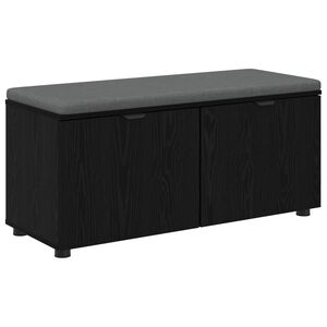vidaXL Flurbank mit Kissen mit Regal Schwarze Eiche 100 x 38 x 46 cm