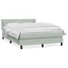 vidaXL Boxspringbett mit Matratze Hellgrau 140x220 cm Samt