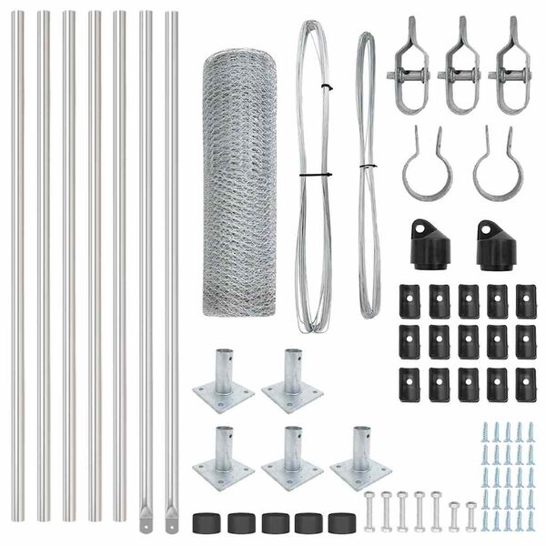 vidaXL Zaunpfosten Silber 10 x 0,4 m (13 mm Mesh) Stahl