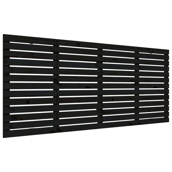 vidaXL Wand-Kopfteil Schwarz 186x3x91,5 cm Massivholz Kiefer