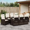 vidaXL Garten Essgruppe mit Kissen 9 pcs Braun Poly-Rattan
