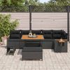 vidaXL Gartensofa-set mit Kissen 9 pcs Schwarz