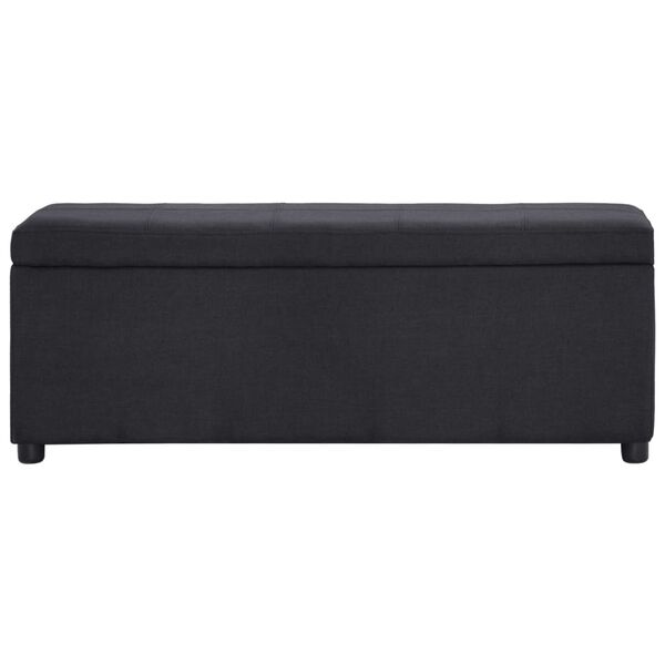 vidaXL Bank mit Staufach 116 cm Schwarz Polyester