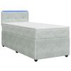 vidaXL Boxspringbett mit Matratze und LED Hellgrau 90 x 190 cm Samt
