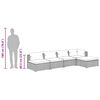 vidaXL 5-tlg. Garten-Lounge-Set mit Kissen Poly Rattan Grau