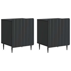 vidaXL Nachttisch 2 pcs Schwarz 43 x 34,5 x 52 cm Holzwerkstoff
