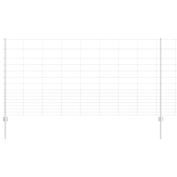 vidaXL Zaun mit Pfosten Silber 1,2 x 25 m Stahl