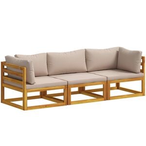 vidaXL Sofa-Set 3 stk. Natur Massivholz Akazie