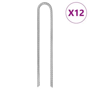 vidaXL Zeltheringe 12 Stk. U-Form 30 cm &Oslash;7 mm Verzinkter Stahl