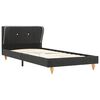 vidaXL Bett mit Matratze Dunkelgrau Sackleinen 90 x 200 cm