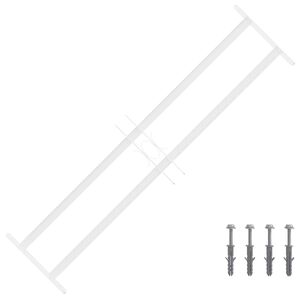 vidaXL Sicherheitsgitter f&uuml;r Fenster mit 2 Querstangen 63-114 cm