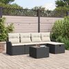 vidaXL Gartensofa-set mit Kissen 6 pcs Schwarz und Creme Poly-Rattan