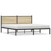 vidaXL Metallbett ohne Matratze Sonoma-Eiche 160x200 cm